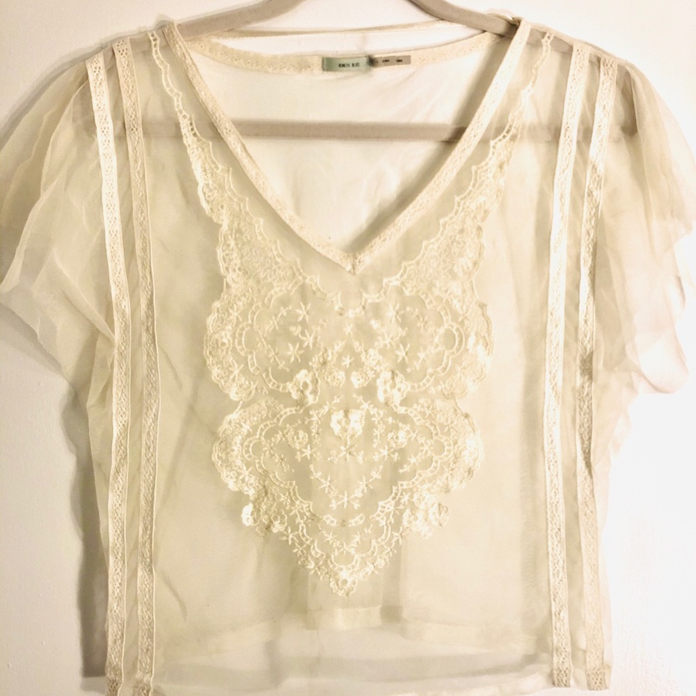 Kimchi Blue Sheer Embroidered Top